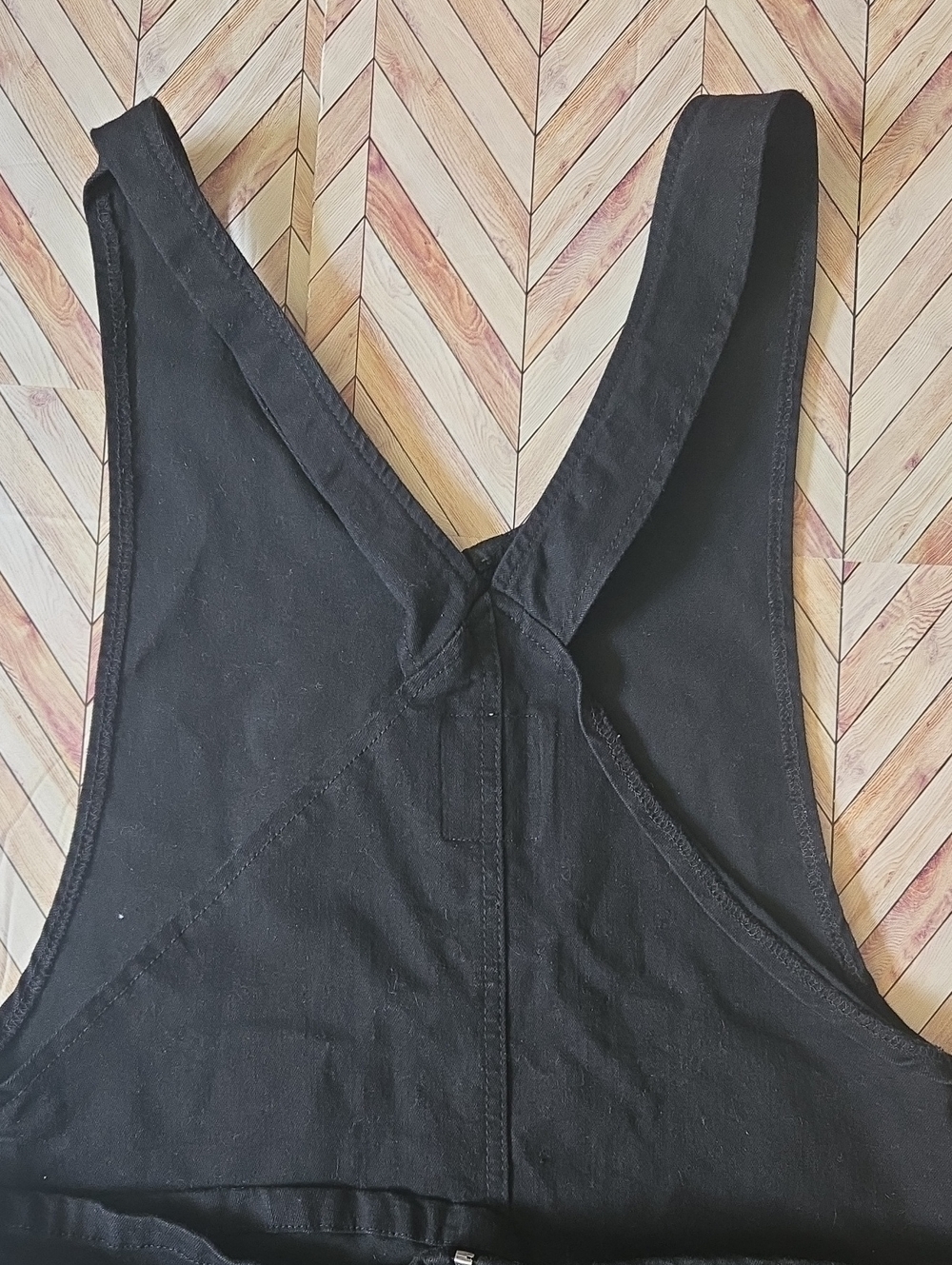 SO Black Denim Zip Front Jumper Dress Pinafore Overall Mini Dress Womens Small - Picture 12 of 13